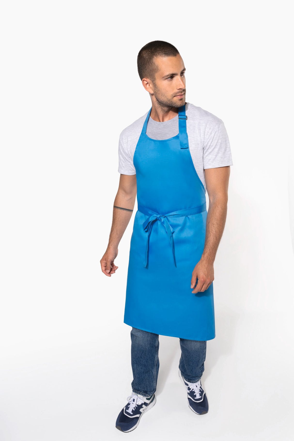 Avental poliéster/algodão sem bolso