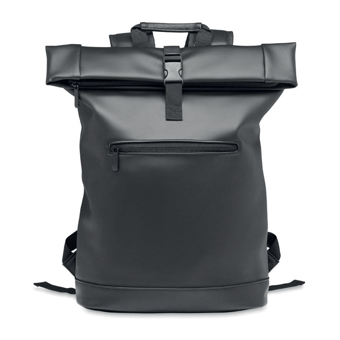 Sac à dos d'ordinateur en PU avec couvercle enroulable