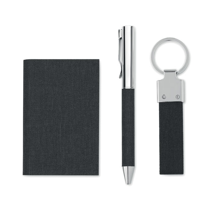 Conjunto de Caneta, Porta-chaves e Porta-cartões em Caixa Scribi 3