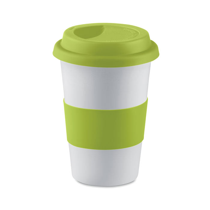Tasse en céramique et couvercle en silicone