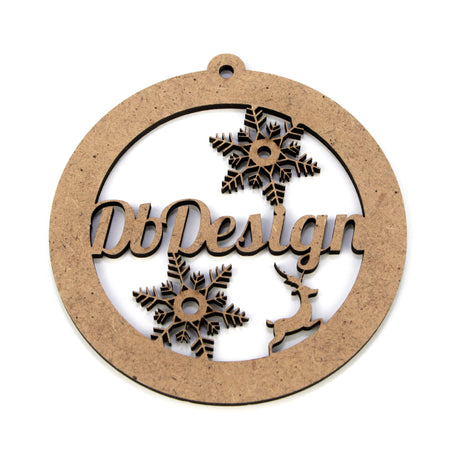 Adorno de árvore de Natal em madeira MDF kraft.
