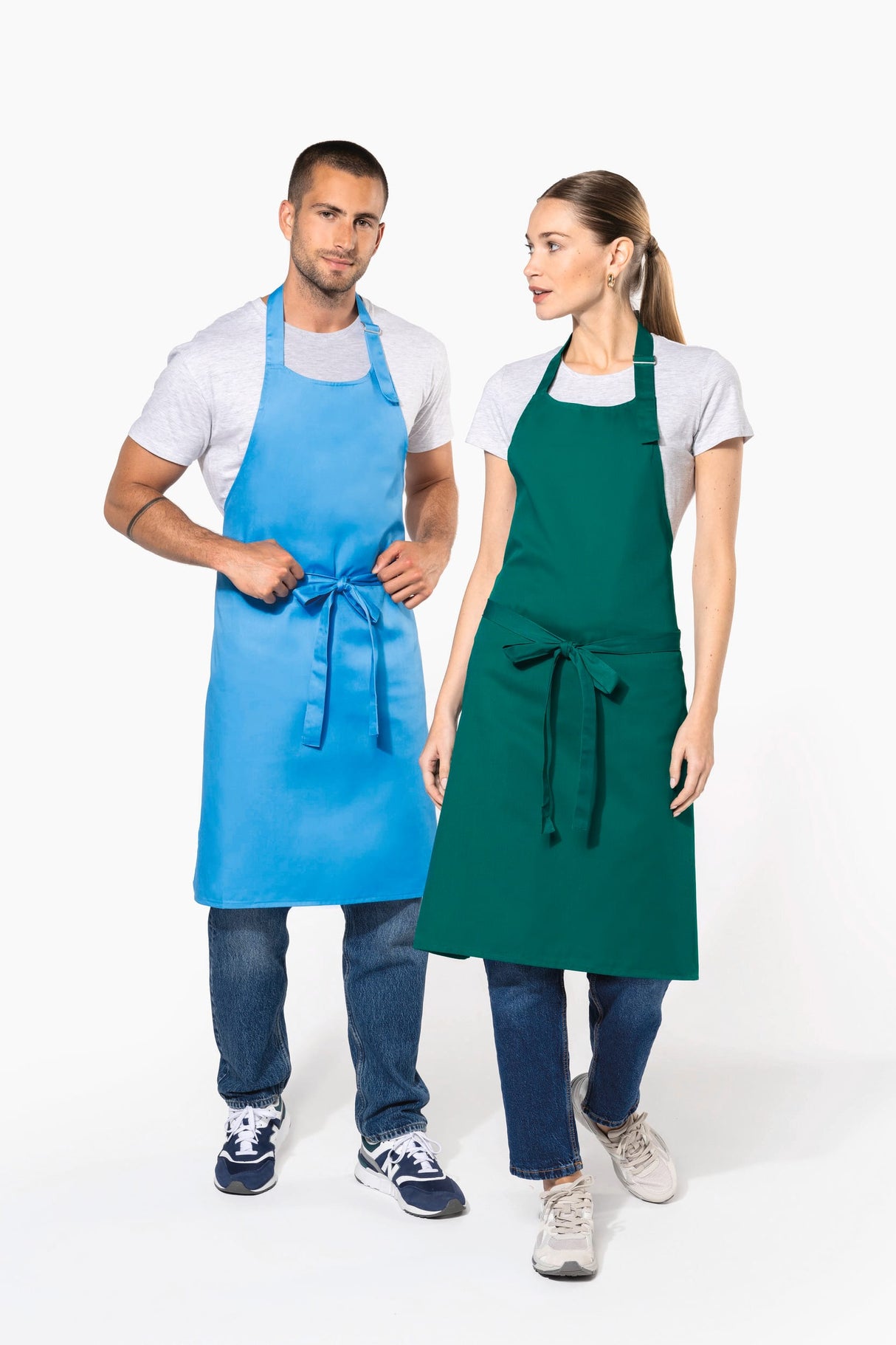 Avental poliéster/algodão sem bolso