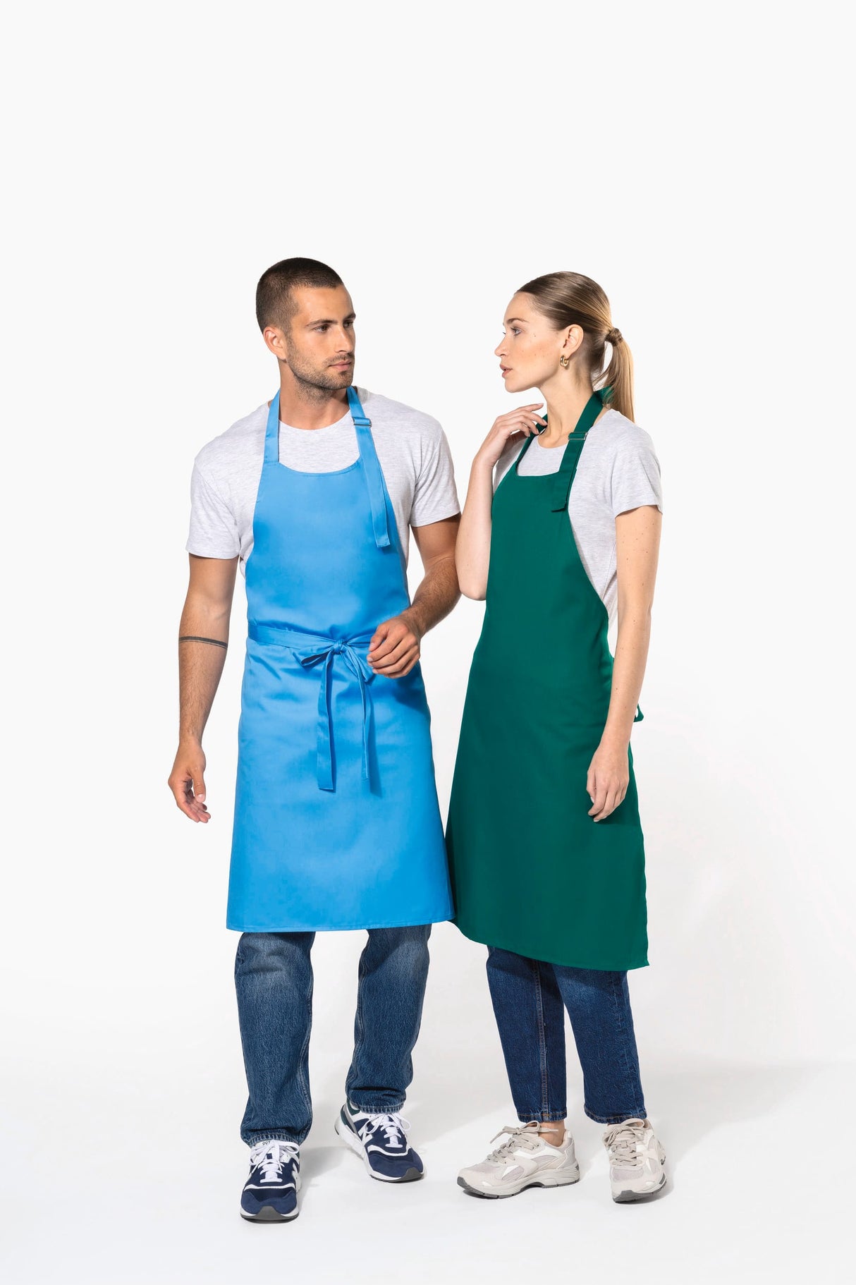 Avental poliéster/algodão sem bolso