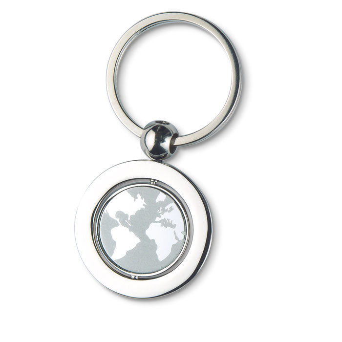 Metal Globe Key Ring