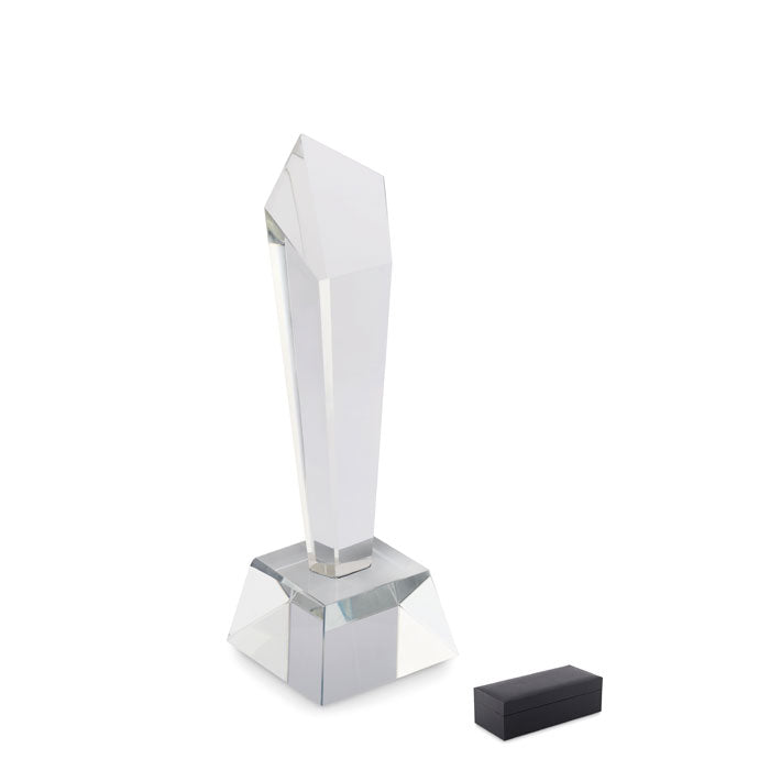 Troféu de cristal em caixa