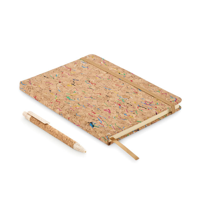 Conjunto de Caneta e Bloco com Capa de Cortiça A5 Cornota