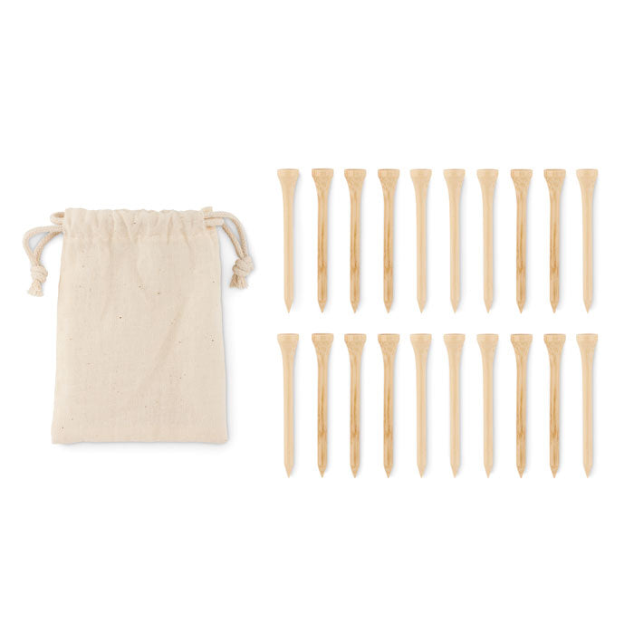 Set 20 tees bambu para golfe