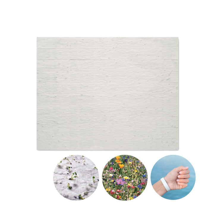 Pulseiras de papel de semente