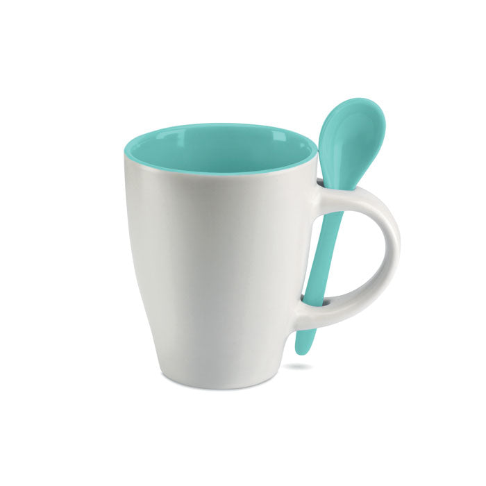 Caneca bicolor c/ colher 250ml